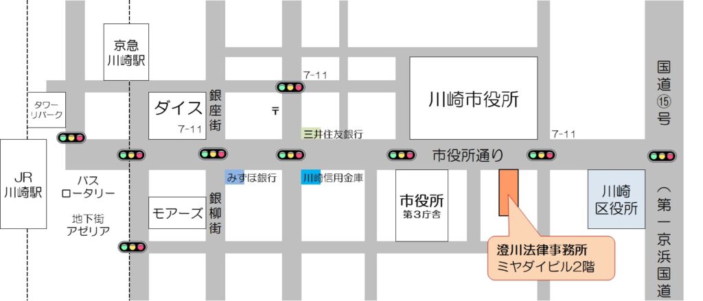神奈川県川崎市　澄川法律事務所　地図